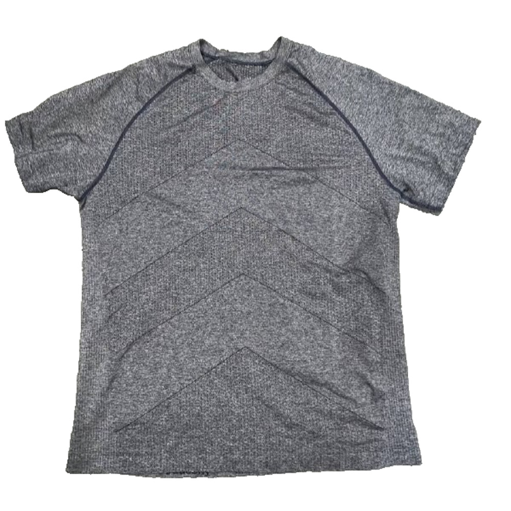 Saucony Elite Short Sleeve Y2K Running Sport Gray T-Shirt Top Large A006299